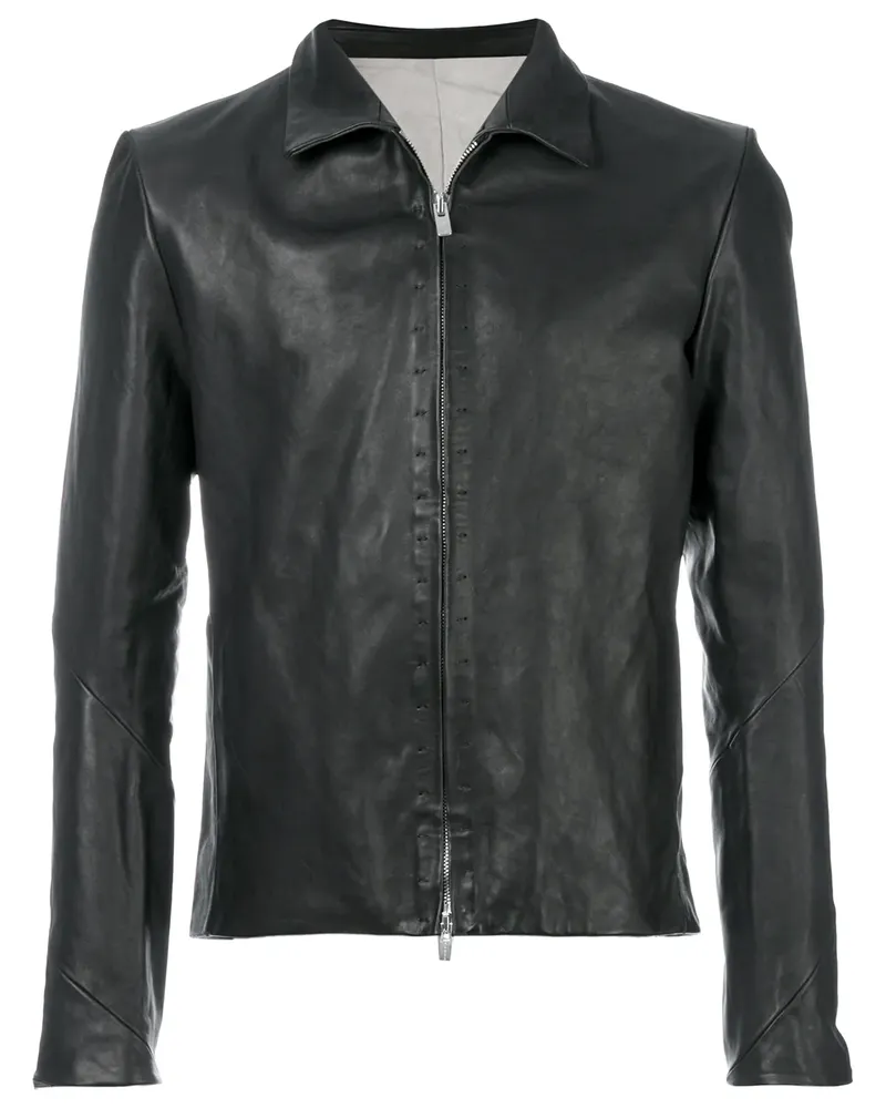 A Diciannoveventitre Schmale Lederjacke - Schwarz Schwarz