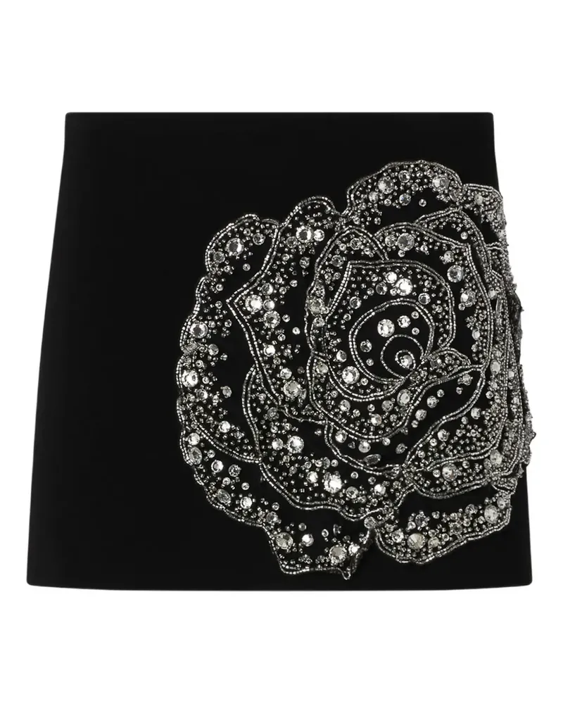 Pinko Midirock mit Rosenverzierung - Schwarz Schwarz