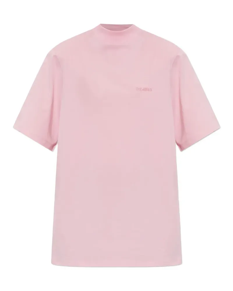 ATTICO Gestepptes T-Shirt - Rosa Rosa