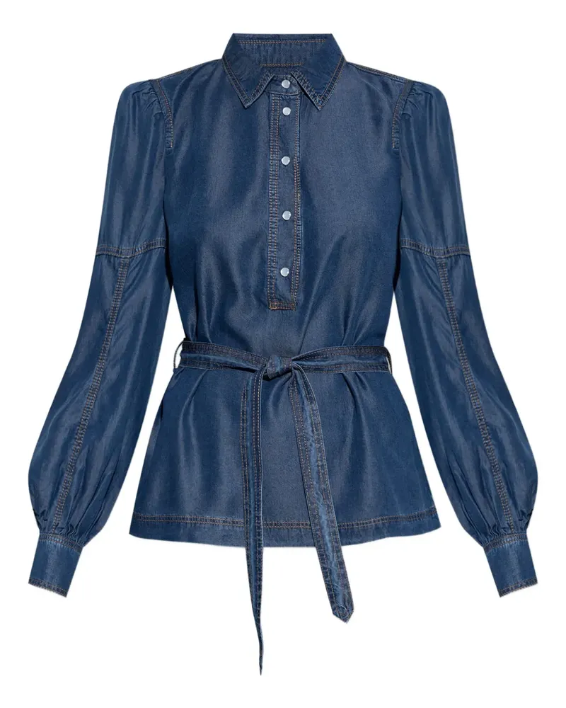 MUNTHE Jeansbluse mit Gürtel - Blau Blau