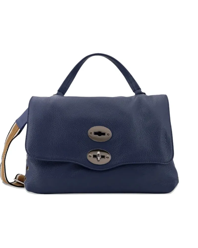 Zanellato Kleine Postina Schultertasche mit Nieten - Blau Blau