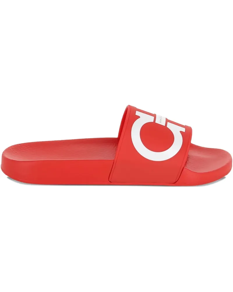 Ferragamo Pantoletten mit Logo - Rot Rot