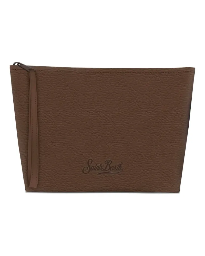 MC2 Saint Barth Aline grained leather clutch bag - Braun Braun