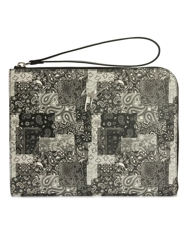 Giuseppe Zanotti Clutch mit Paisley-Print - Schwarz Schwarz