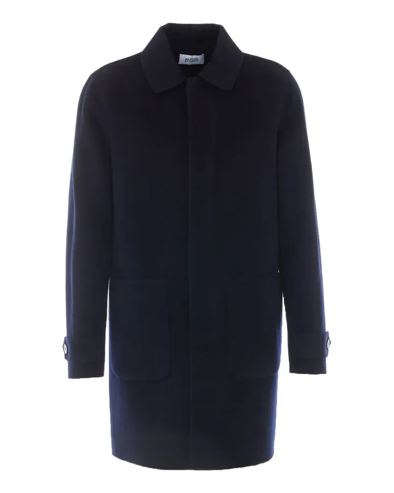 Alpha Studio button-fastening patch-pocket coat - Blau Blau