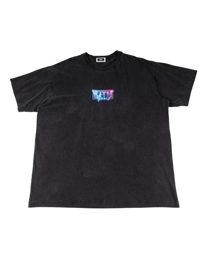 KITH Miami Neon logo-print T-shirt - Schwarz Schwarz