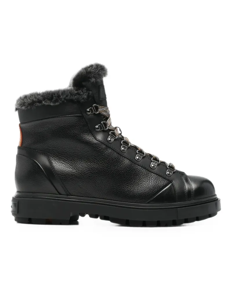 Santoni Stiefel mit Schnürung - Schwarz Schwarz
