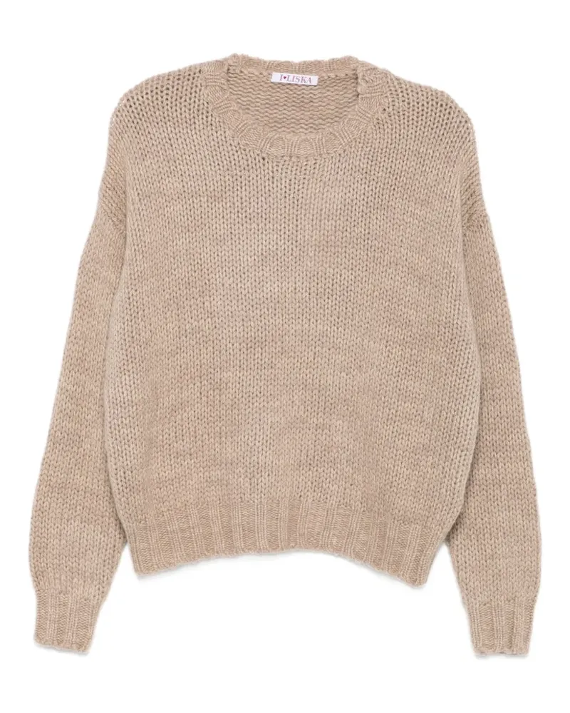 Liska Pullover mit Zopfmuster - Braun Braun
