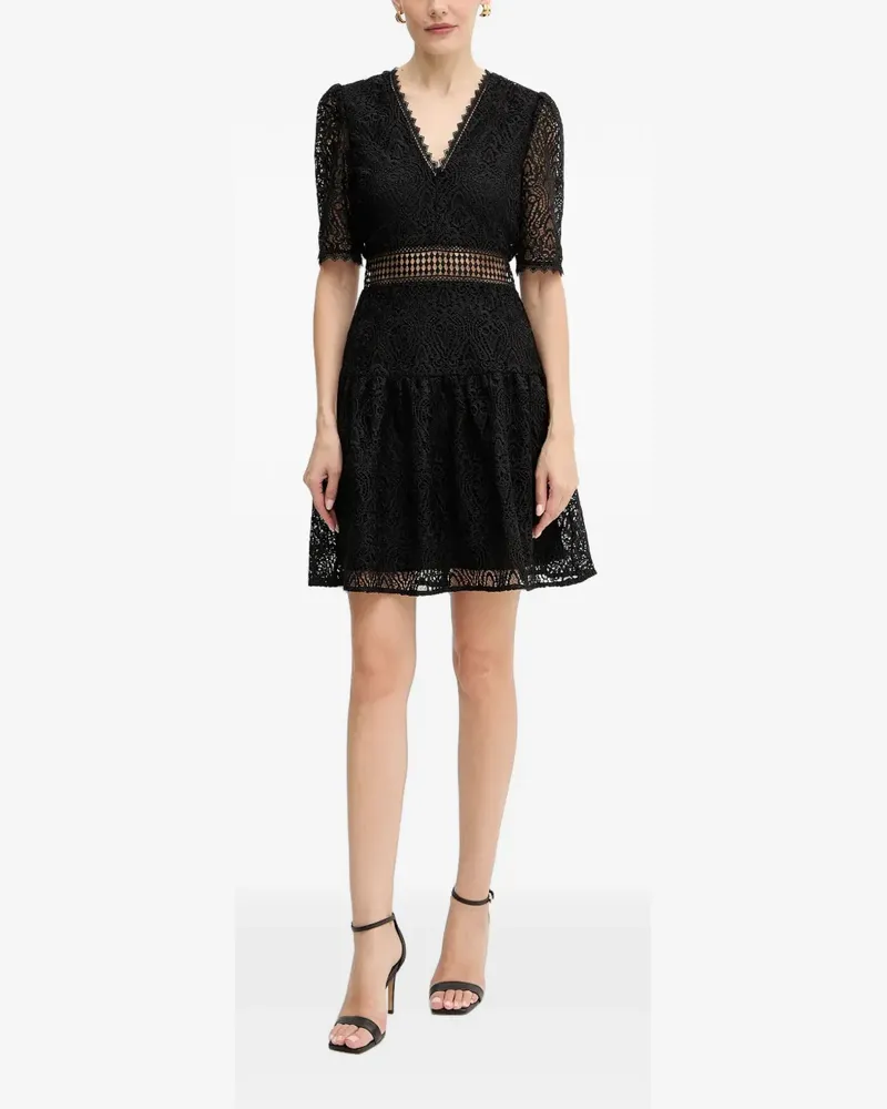 Morgan Midikleid mit Spitze - Schwarz Schwarz