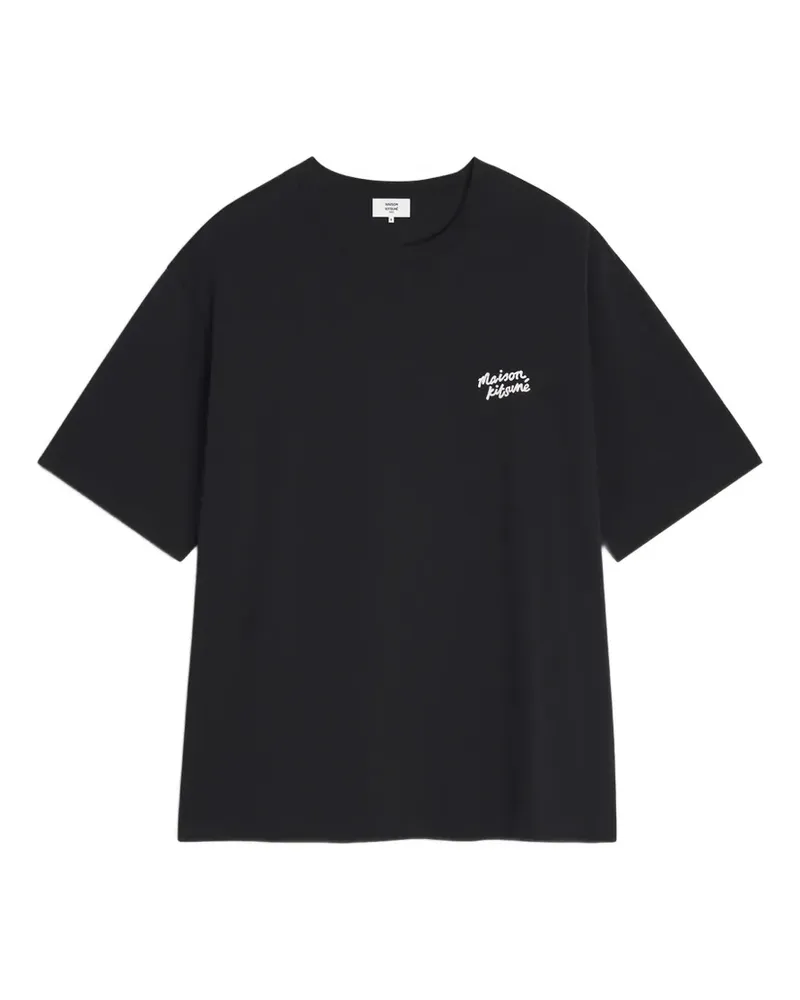 Kitsuné T-Shirt mit Logo-Print - Schwarz Schwarz