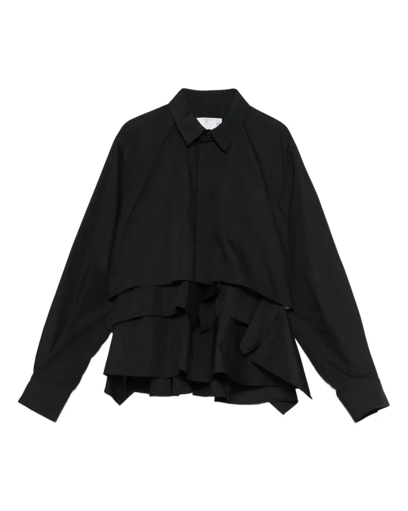 Sacai layered ruffled shirt - Schwarz Schwarz