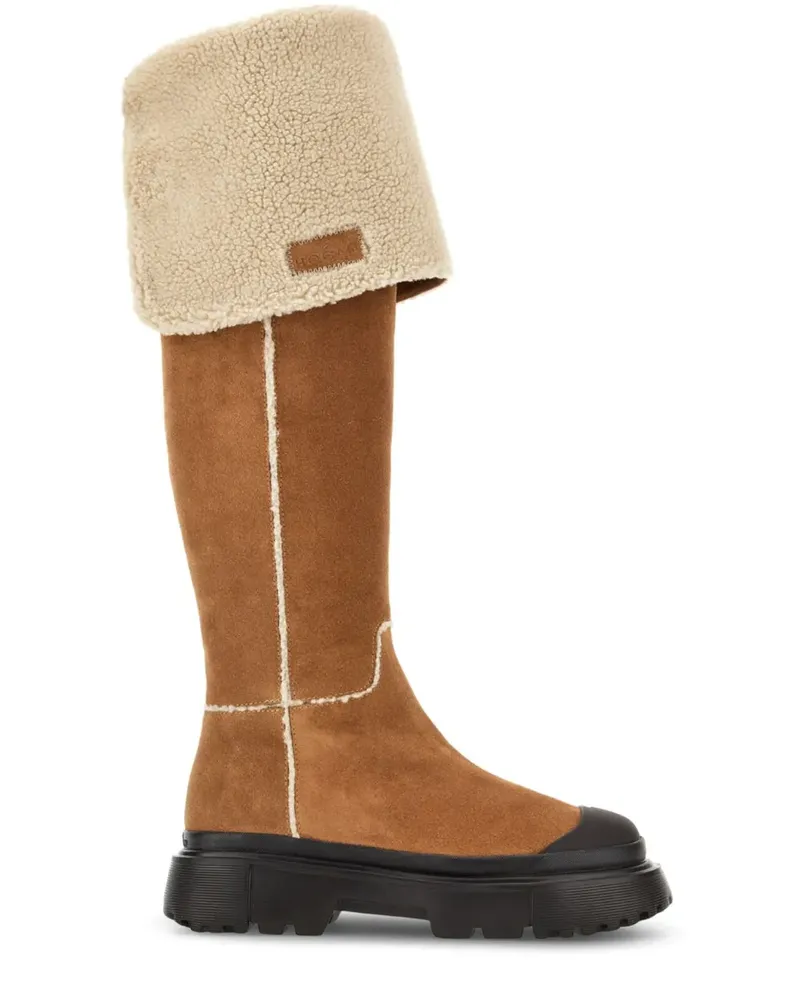 Hogan Shearling-Stiefeletten - Nude Nude