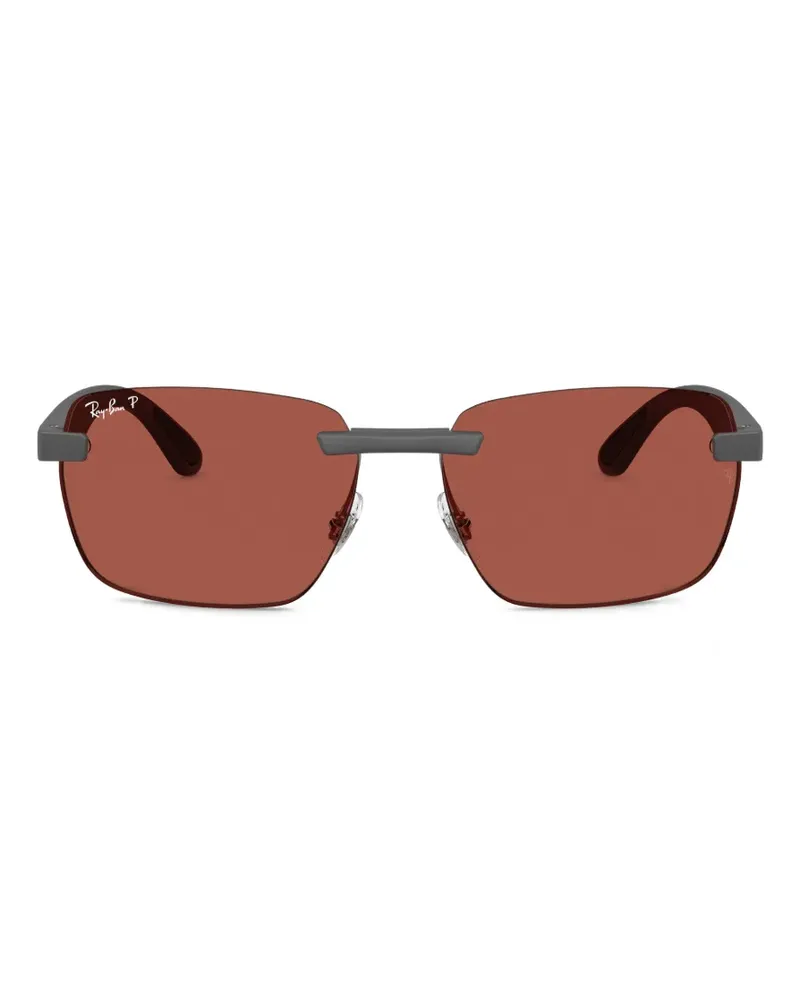 Ray Ban Rahmenlose Sonnenbrille mit eckigen Gläsern - Grau Grau