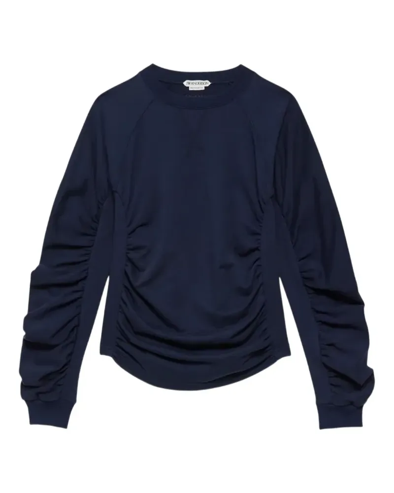 J.W.Anderson ruched raglan-sleeve sweatshirt - Blau Blau