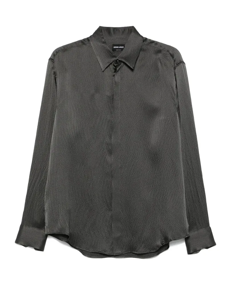 Giorgio Armani Hemd aus Seide - Grau Grau