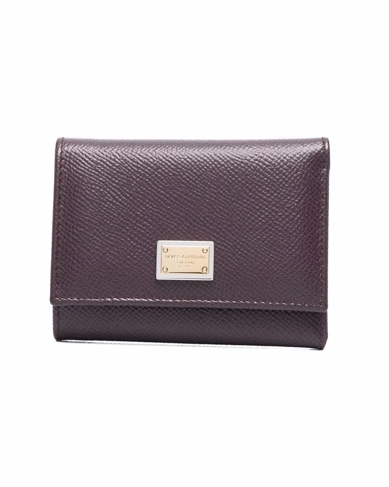 Dolce & Gabbana Portemonnaie mit Logo-Schild - Rot Rot