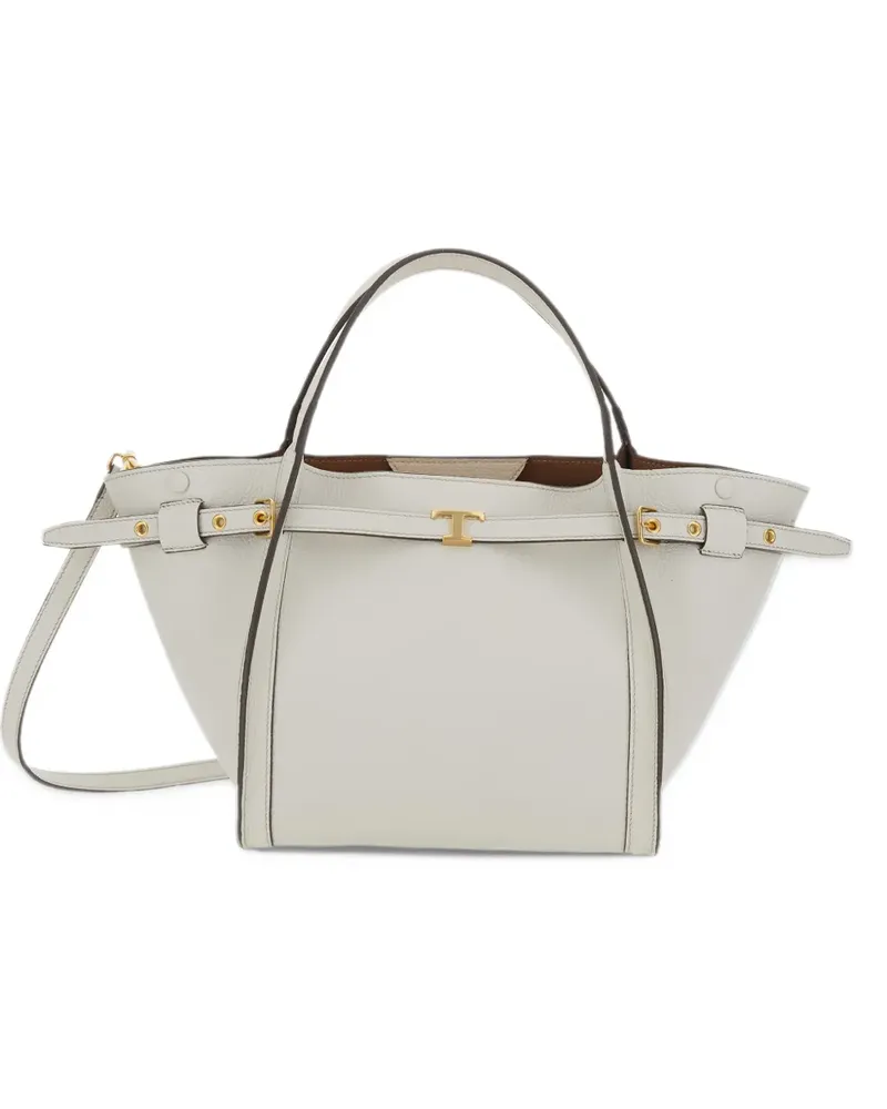 TOD'S Kleine T Signature Shopping Bag aus Leder - Nude Nude