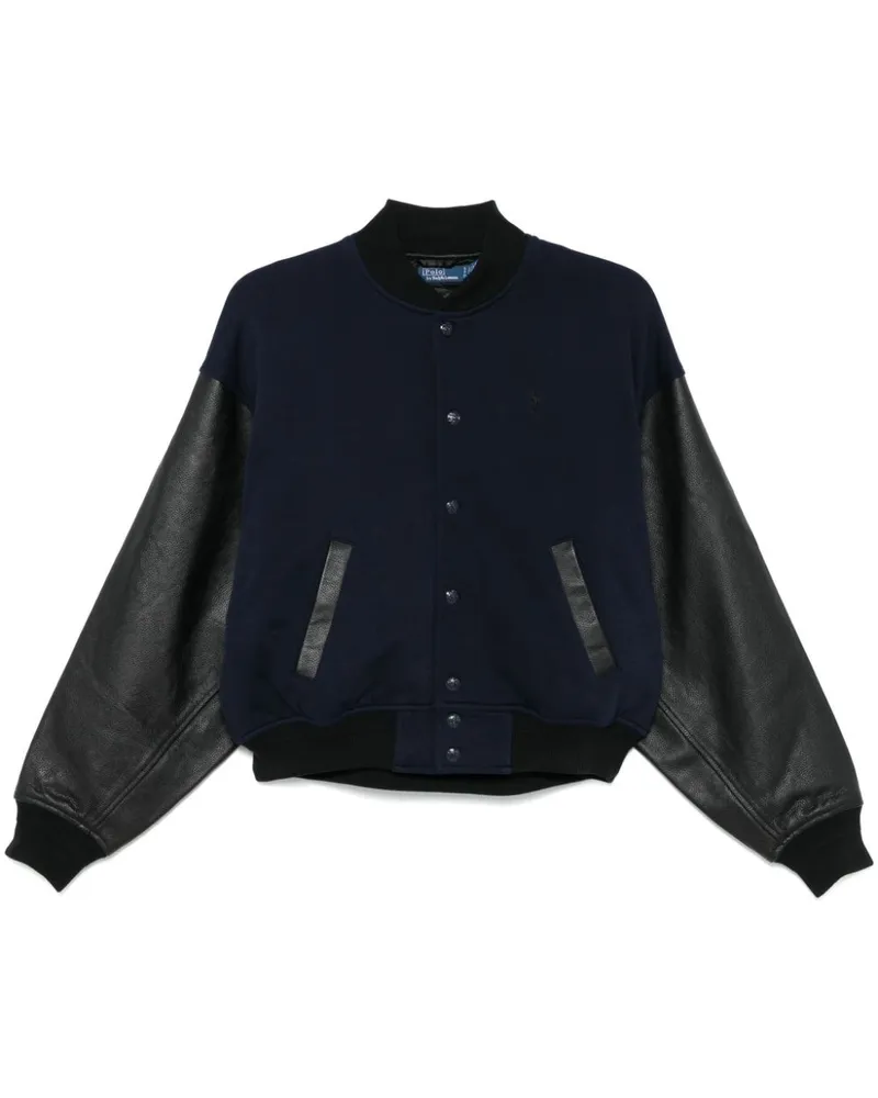 Ralph Lauren Bomberjacke mit Lederärmeln - Blau Blau