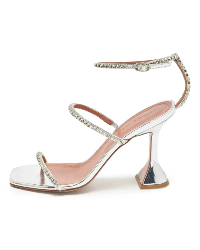 Amina Muaddi Gilda Sandalen mit Kristallen - Silber Silber