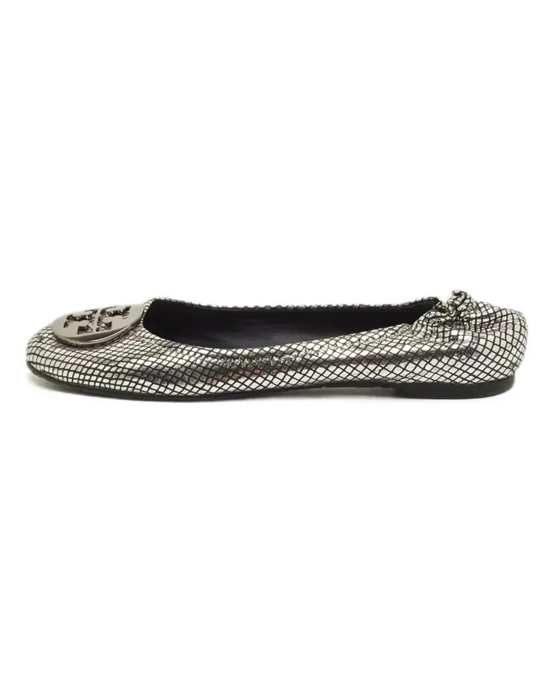 Tory Burch 2000s Reva Ballerinas mit Logo-Medaillon - Silber Silber