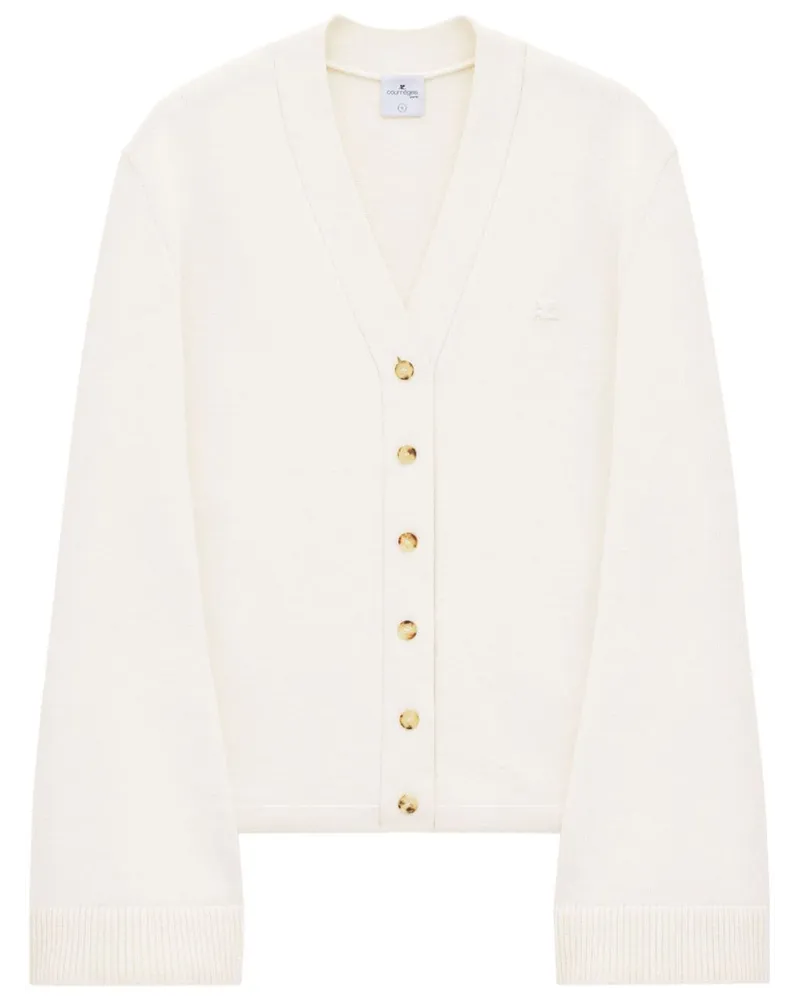 Courrèges Cardigan mit Logo-Applikation - Weiß Weiß