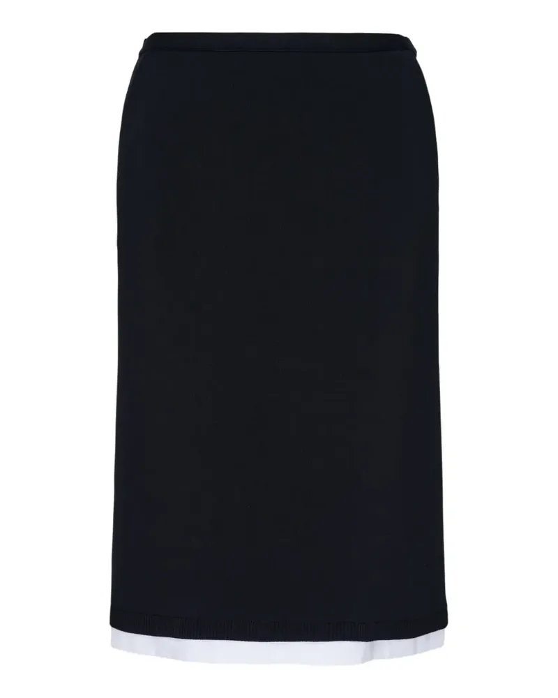 N° 21 layered-trim knitted skirt - Schwarz Schwarz