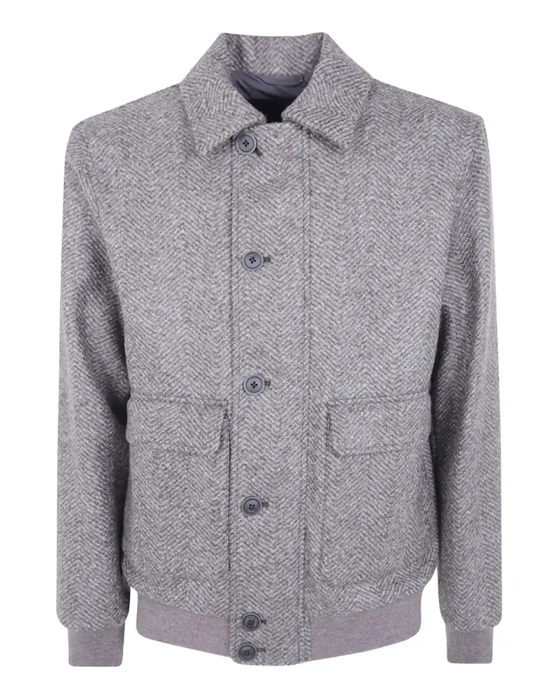 Herno Jacke mit Fischgrätenmuster - Grau Grau