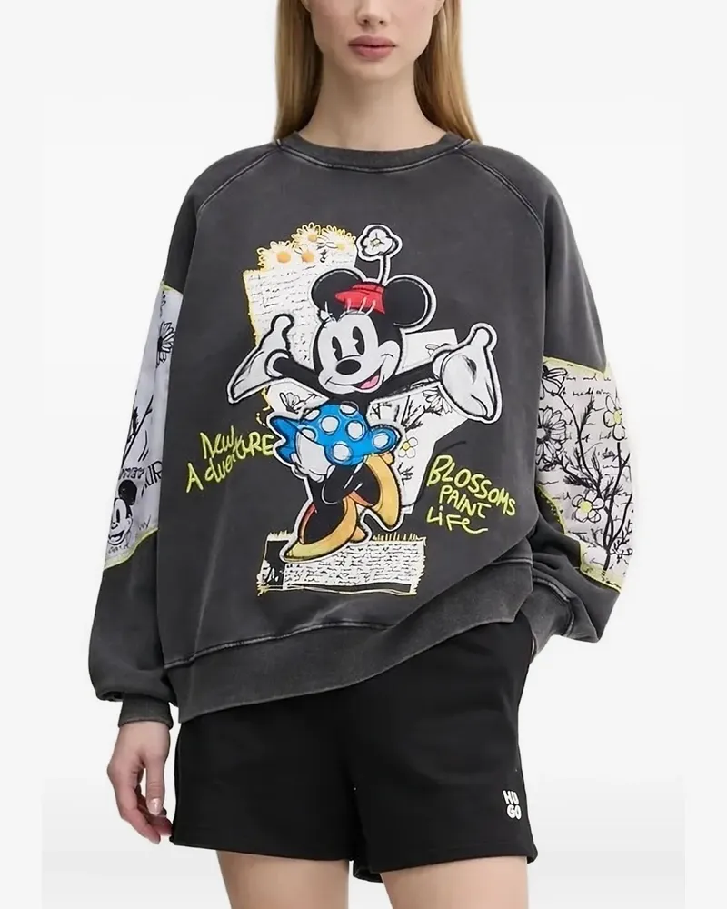 Desigual Sweatshirt mit Minnie-Maus-Applikation - Grau Grau