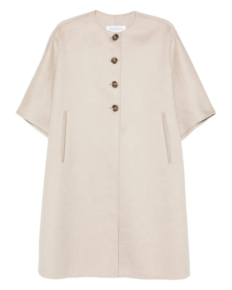 Max Mara Cape-Mantel aus Kaschmir mit Knopfverschluss - Nude Nude