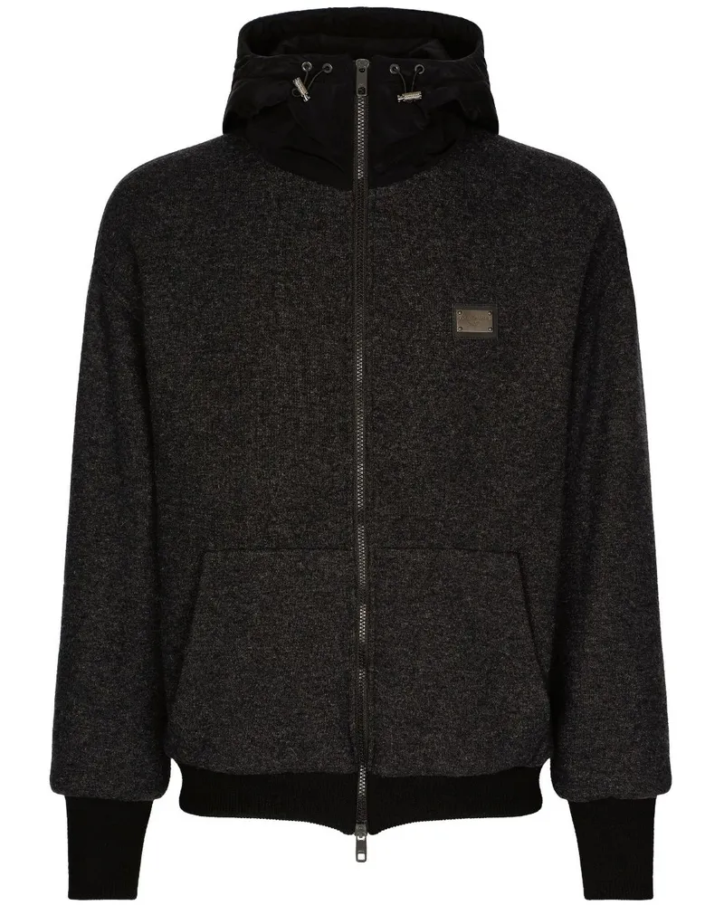 Dolce & Gabbana Kapuzenjacke mit Reißverschluss - Schwarz Schwarz