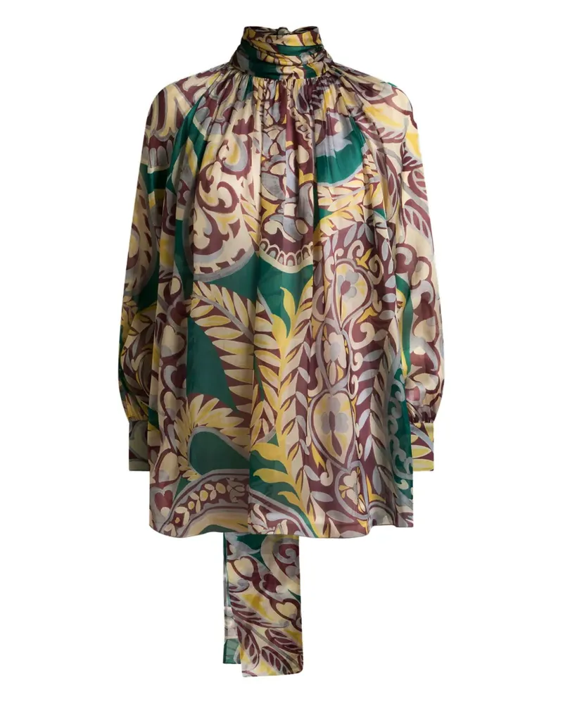 Etro Bluse mit Blumen-Print - Grün Grün