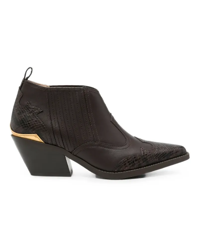 Liu Jo snakeskin-effect panelled ankle boots - Braun Braun