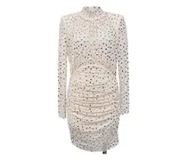 Verziertes Minikleid mit Rollkragen - Weiß