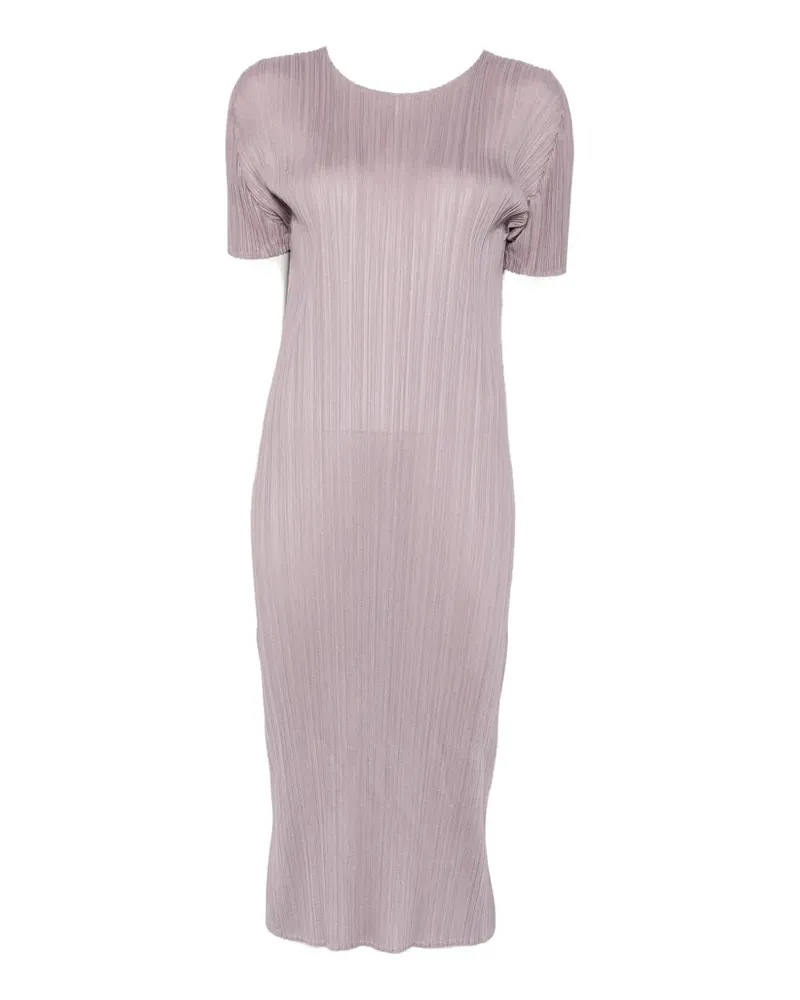 Issey Miyake pleated short-sleeve midi dress - Violett Violett