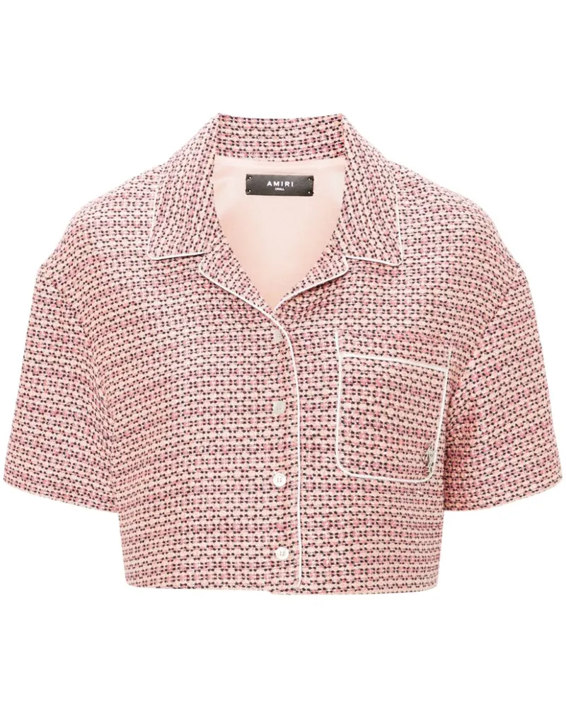 Amiri Cropped-Bouclé-Hemd - Rosa Rosa