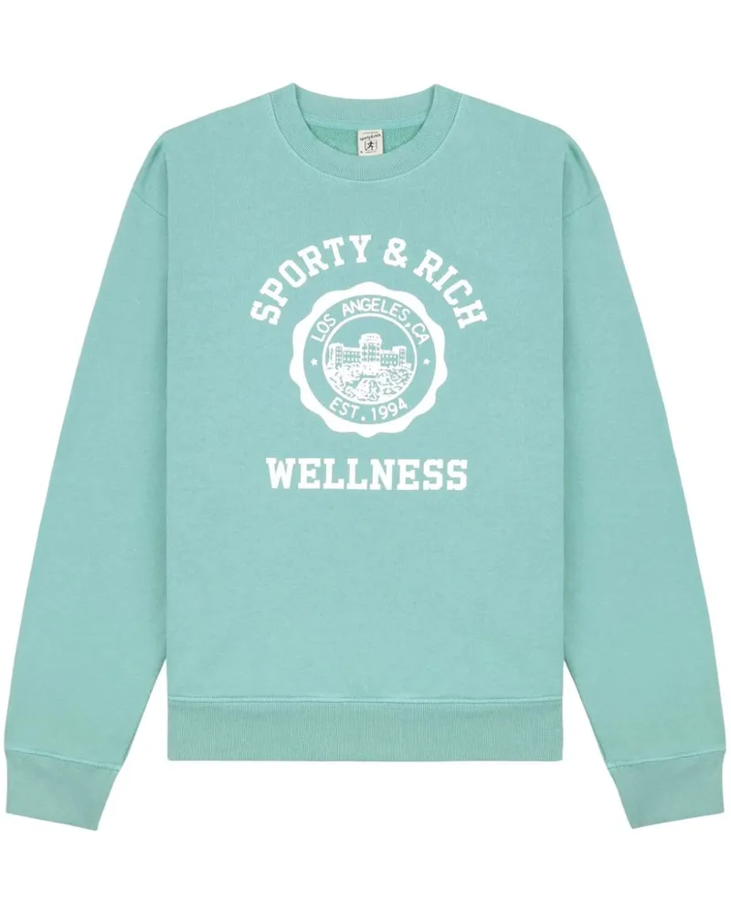 SPORTY & RICH Sweatshirt mit Logo-Print Blau