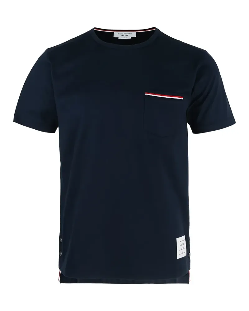 Thom Browne RWB-stripe pocket T-shirt - Blau Blau