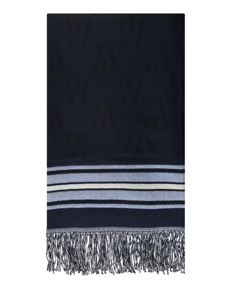 MOORER logo-jacquard fringed scarf - Blau Blau