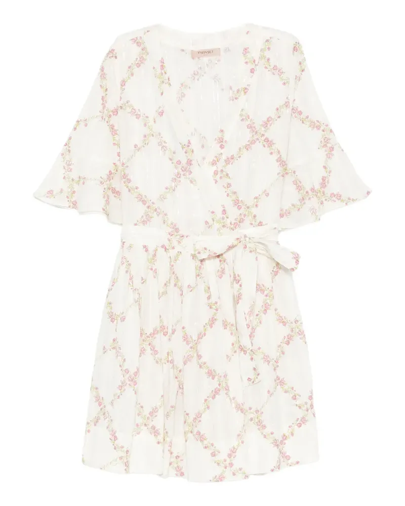 Twin-Set floral tie-waist dress - Weiß Weiß