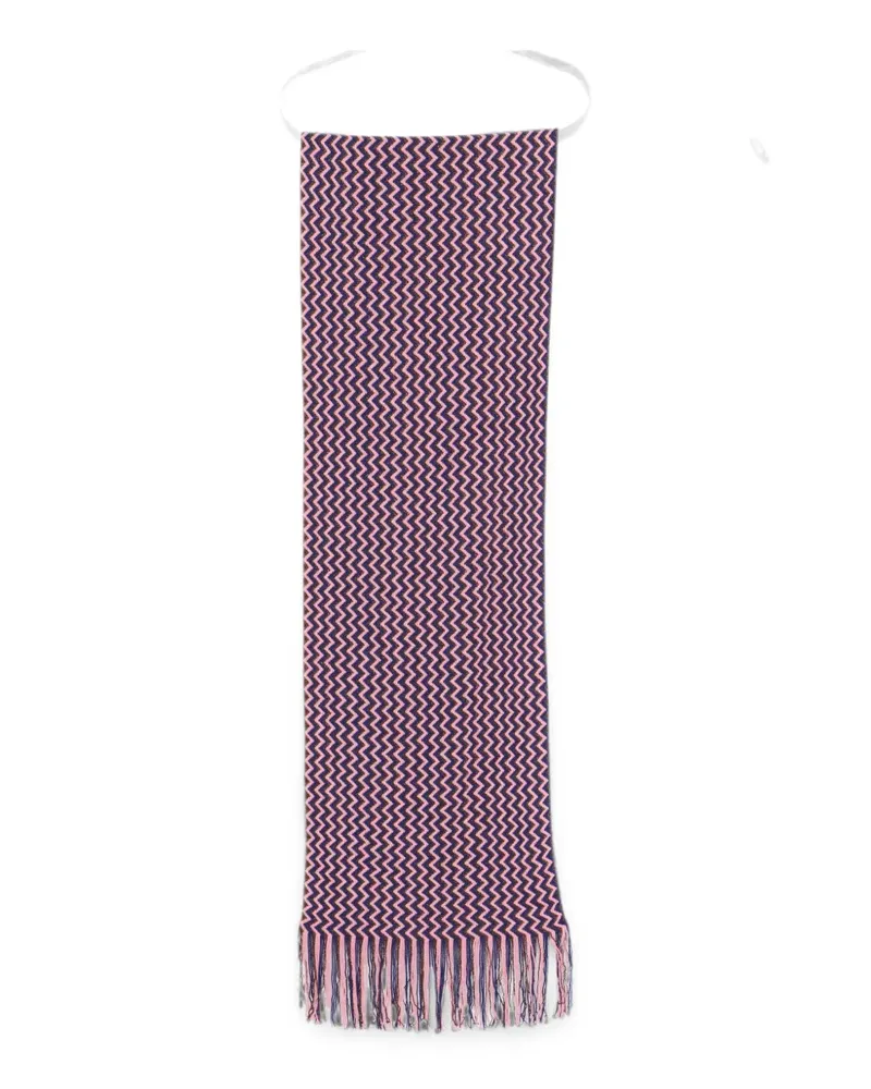 Missoni zigzag-knit fringed scarf - Rosa Rosa