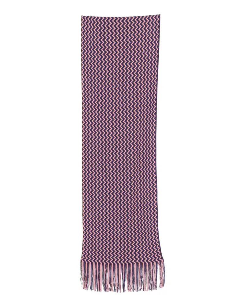 Missoni zigzag-knit fringed scarf - Rosa Rosa
