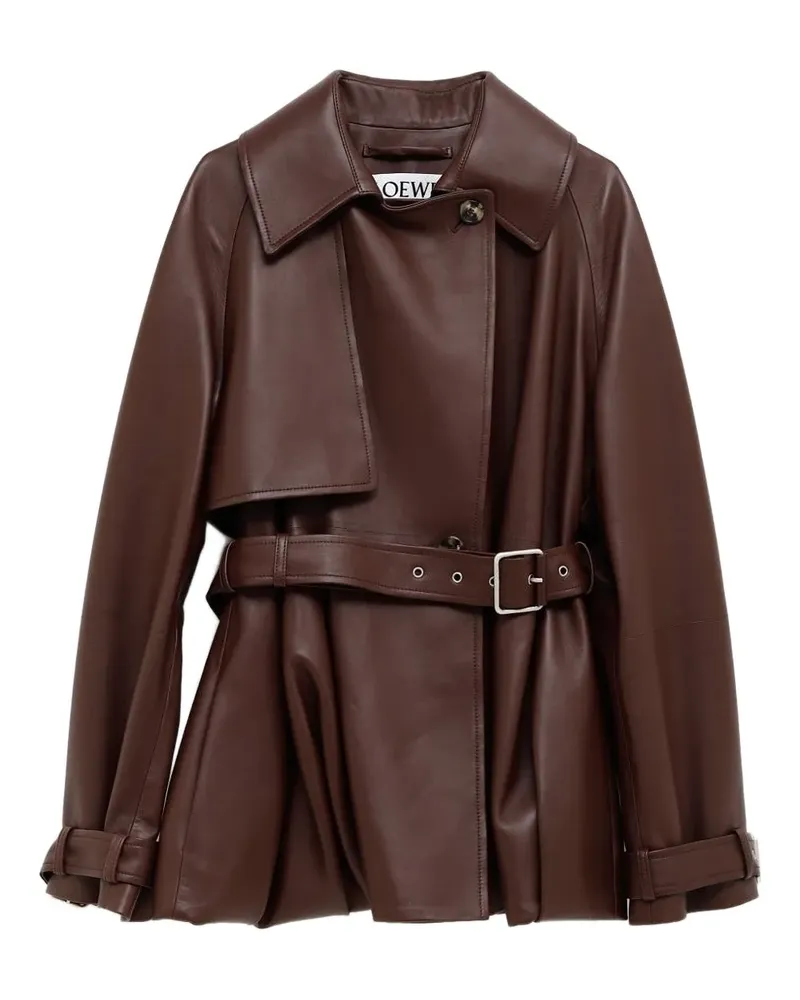 Loewe Lederjacke mit Gürtel - Braun Braun