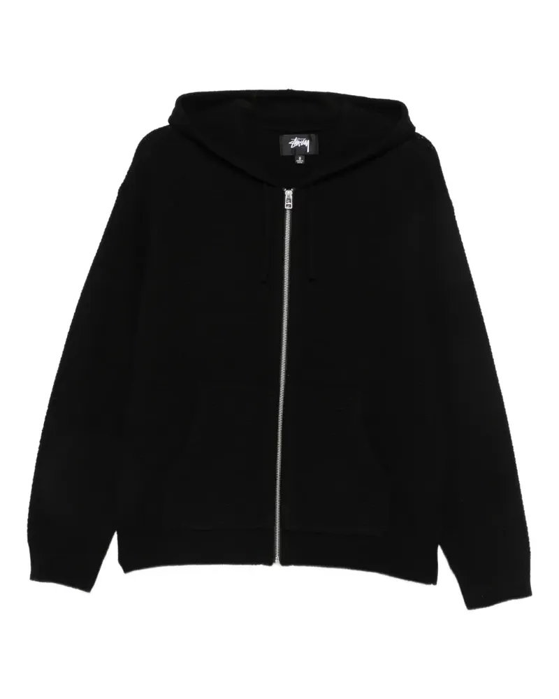 Stüssy zip-up merino-wool hoodie - Schwarz Schwarz