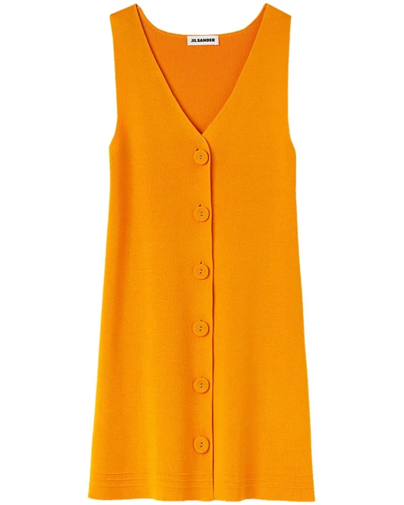Jil Sander Minikleid mit V-Ausschnitt - Orange Orange