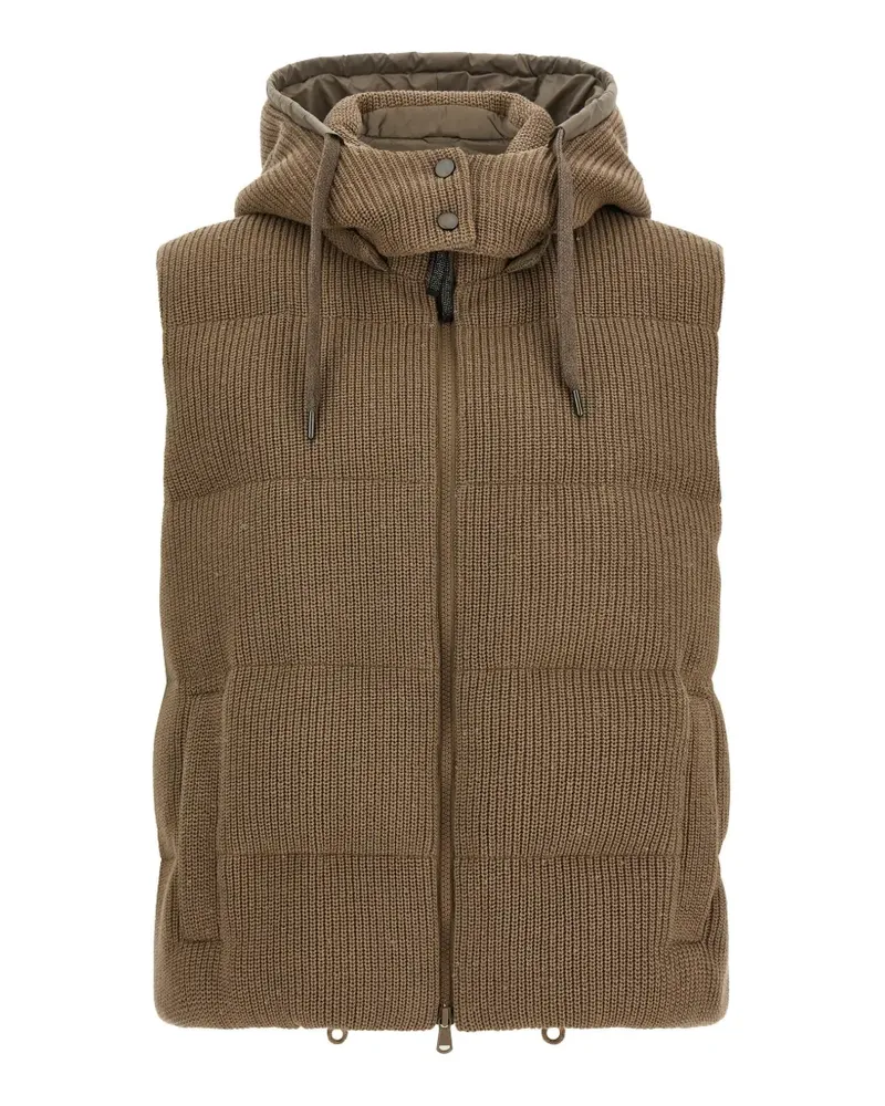 Brunello Cucinelli zip-up hooded jacket - Braun Braun