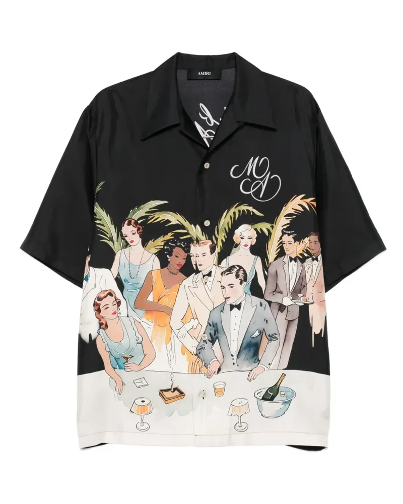 Amiri Hemd mit Illustrations-Print - Schwarz Schwarz