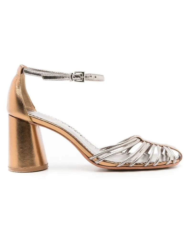 Sarah Chofakian Cyril Sandalen im Metallic-Look 75mm - Gold Gold