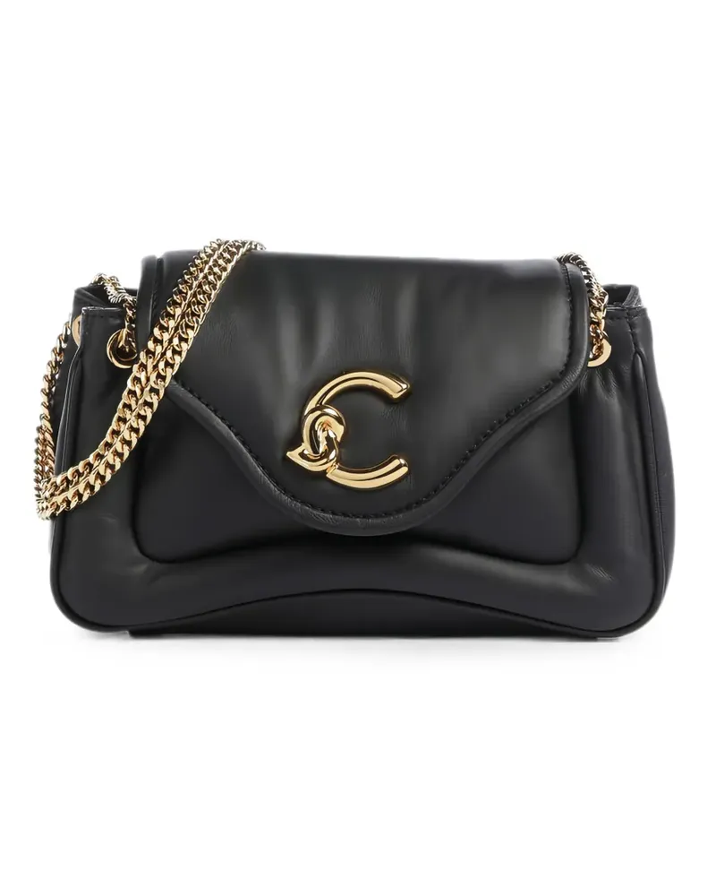 Coccinelle small C-Me logo-plaque padded shoulder bag - Schwarz Schwarz