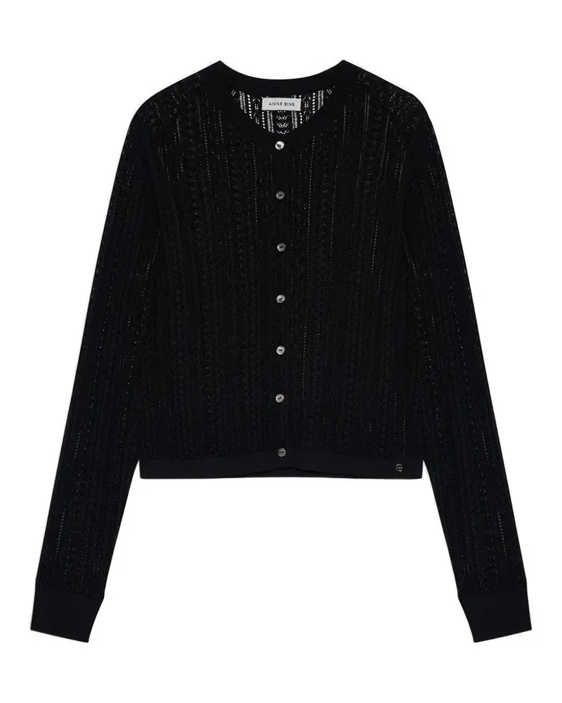Anine Bing Moni Cropped-Cardigan - Schwarz Schwarz