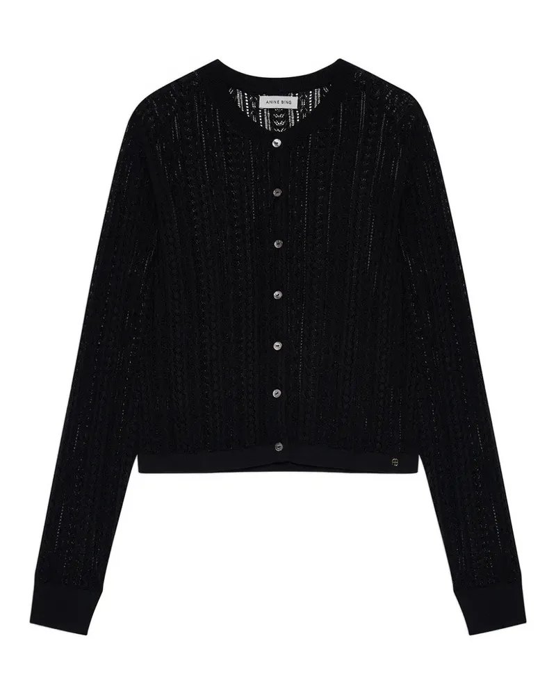 Anine Bing Moni crop cardigan - black - Schwarz Schwarz